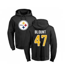 Football Pittsburgh Steelers #47 Mel Blount Black Name & Number Logo Pullover Hoodie