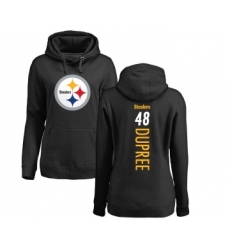 Football Women's Pittsburgh Steelers #48 Bud Dupree Black Backer Pullover Hoodie