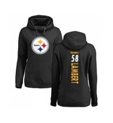 Football Women's Pittsburgh Steelers #58 Jack Lambert Black Backer Pullover Hoodie