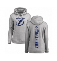 Hockey Women's Tampa Bay Lightning #35 Curtis McElhinney Ash Backer Pullover Hoodie