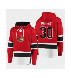 Men's Ottawa Senators #30 Matt Murray Red Ageless Must-Have Lace-Up Pullover Hoodie