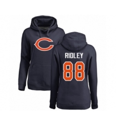 Football Women's Chicago Bears #88 Riley Ridley Navy Blue Name & Number Logo Pullover Hoodie