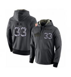 Football Men's Buffalo Bills #33 Siran Neal Stitched Black Anthracite Salute to Service Player Performance Hoodie