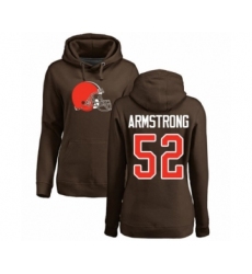 Football Women's Cleveland Browns #52 Ray-Ray Armstrong Brown Name & Number Logo Pullover Hoodie