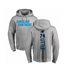 Football Carolina Panthers #74 Greg Little Ash Backer Pullover Hoodie