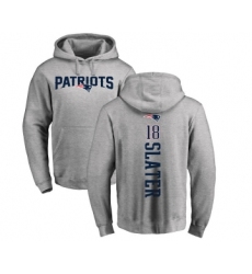Football New England Patriots #18 Matthew Slater Ash Backer Pullover Hoodie