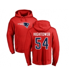 Football New England Patriots #54 Dont'a Hightower Red Name & Number Logo Pullover Hoodie