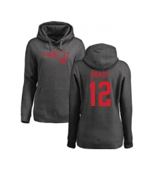 Football Women's New England Patriots #12 Tom Brady Ash One Color Pullover Hoodie