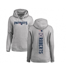 Football Women's New England Patriots #52 Elandon Roberts Ash Backer Pullover Hoodie