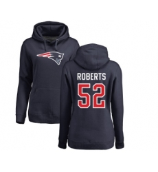 Football Women's New England Patriots #52 Elandon Roberts Navy Blue Name & Number Logo Pullover Hoodie
