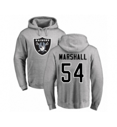 Football Oakland Raiders #54 Brandon Marshall Ash Name & Number Logo Pullover Hoodie
