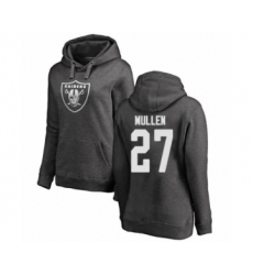 Football Women's Oakland Raiders #27 Trayvon Mullen Ash One Color Pullover Hoodie