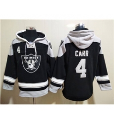 Men's Las Vegas Raiders #4 Derek Carr Ageless Must-Have Lace-Up Pullover Football Hoodie