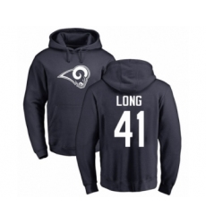 Football Los Angeles Rams #41 David Long Navy Blue Name & Number Logo Pullover Hoodie