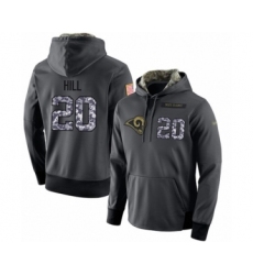 Football Men's Los Angeles Rams #20 Troy Hill Stitched Black Anthracite Salute to Service Player Performance Hoodie