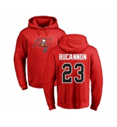 Football Tampa Bay Buccaneers #23 Deone Bucannon Red Name & Number Logo Pullover Hoodie