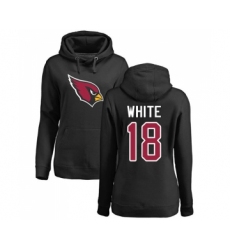 Football Women's Arizona Cardinals #18 Kevin White Black Name & Number Logo Pullover Hoodie