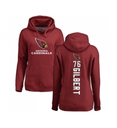 Football Women's Arizona Cardinals #76 Marcus Gilbert Maroon Backer Pullover Hoodie