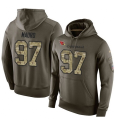 NFL Nike Arizona Cardinals #97 Josh Mauro Green Salute To Service Men Pullover Hoodie