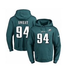 Football Men's Philadelphia Eagles #94 Josh Sweat Green Name & Number Pullover Hoodie