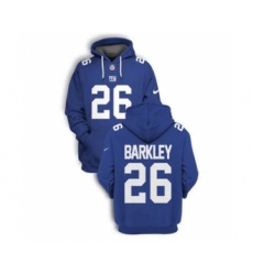 Men's New York Giants #26 Saquon Barkley 2021 Blue Pullover Football Hoodie