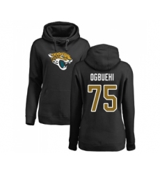 Football Women's Jacksonville Jaguars #75 Cedric Ogbuehi Black Name & Number Logo Pullover Hoodie
