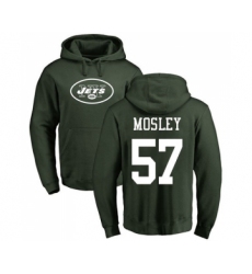 Football New York Jets #57 C.J. Mosley Green Name & Number Logo Pullover Hoodie