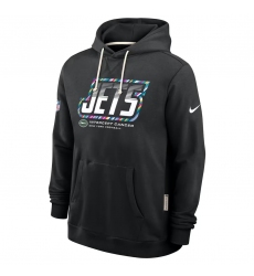 Men's New York Jets Black 2026 Crucial Catch Sideline Standard Issue Dri-FIT Pullover Hoodie