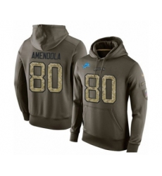 Football Men's Detroit Lions #80 Danny Amendola Green Salute To Service Pullover Hoodie