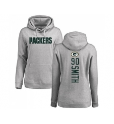 Football Women's Green Bay Packers #90 Za'Darius Smith Ash Backer Hoodie