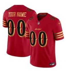 Men's San Francisco 49ers Active Player Custom Red Gold 2025 F.U.S.E. “Rivalries” Vapor Limited Football Stitched Jersey