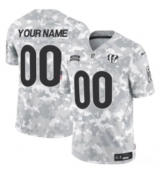 Men's Cincinnati Bengals Active Player Custom 2024 F.U.S.E Arctic Camo Salute To Service Limited Stitched Football Jersey