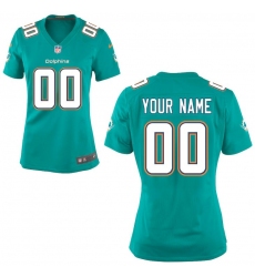 Women's Miami Dolphins Nike Aqua Custom Game Jersey