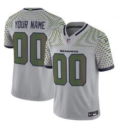 Men's Seattle Seahawks Active Player Custom Gray 2025 F.U.S.E. “Rivalries” Vapor Untouchable Limited Stitched Jersey