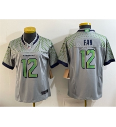 Women's Seattle Seahawks #12 Fan Grey 2025 F.U.S.E. “Rivalries” Vapor Untouchable Limited Stitched Football Jersey(Run Small)