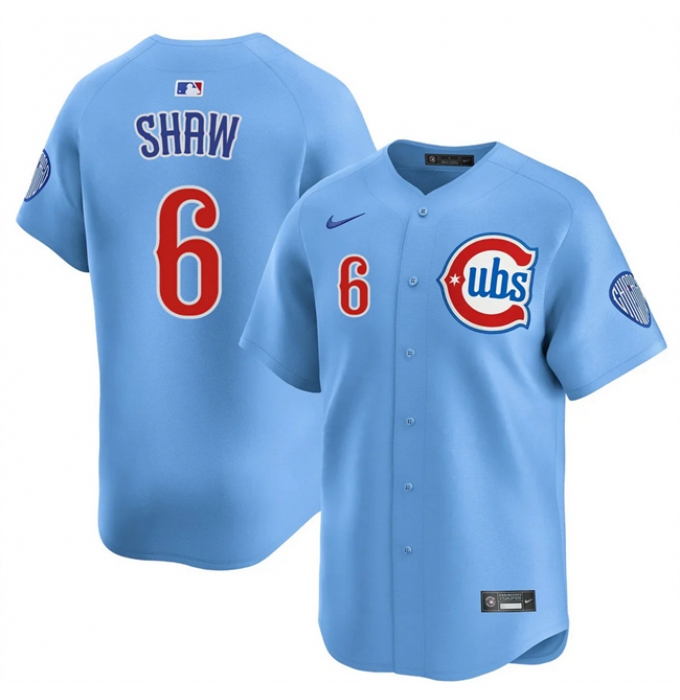 Men's Chicago Cubs #6 Matt Shaw Blue 2024-25 2nd Alternate Limited Stitched Baseball Jersey