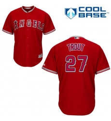 Youth Majestic Los Angeles Angels of Anaheim #27 Mike Trout Replica Red Alternate Cool Base MLB Jersey