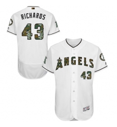 Men's Majestic Los Angeles Angels of Anaheim #43 Garrett Richards Authentic White 2016 Memorial Day Fashion Flex Base MLB Jersey