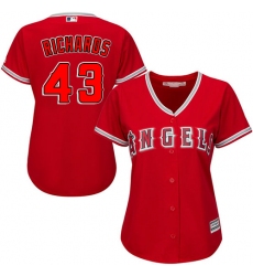Women's Majestic Los Angeles Angels of Anaheim #43 Garrett Richards Authentic Red Alternate MLB Jersey