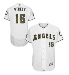 Men's Majestic Los Angeles Angels of Anaheim #16 Huston Street Authentic White 2016 Memorial Day Fashion Flex Base MLB Jersey