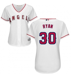 Women's Majestic Los Angeles Angels of Anaheim #30 Nolan Ryan Authentic White Home Cool Base MLB Jersey