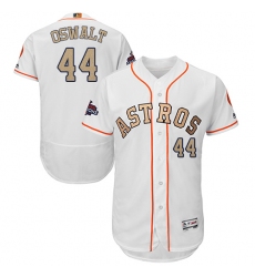 Men's Majestic Houston Astros #44 Roy Oswalt White 2018 Gold Program Flex Base Authentic Collection MLB Jersey