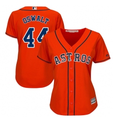 Women's Majestic Houston Astros #44 Roy Oswalt Authentic Orange Alternate Cool Base MLB Jersey