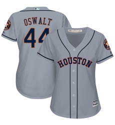 Women's Majestic Houston Astros #44 Roy Oswalt Replica Grey Road Cool Base MLB Jersey