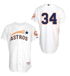 Men's Majestic Houston Astros #34 Nolan Ryan Authentic White 1965 Turn Back The Clock MLB Jersey