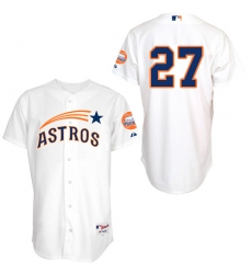 Men's Majestic Houston Astros #27 Jose Altuve Authentic White 1965 Turn Back The Clock MLB Jersey