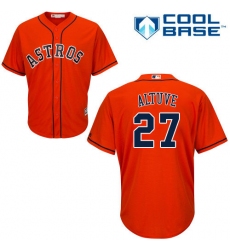 Men's Majestic Houston Astros #27 Jose Altuve Replica Orange Alternate Cool Base MLB Jersey