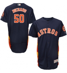 Men's Majestic Houston Astros #50 J.R. Richard Navy Blue Alternate Flex Base Authentic Collection MLB Jersey