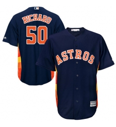 Men's Majestic Houston Astros #50 J.R. Richard Replica Navy Blue Alternate Cool Base MLB Jersey