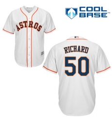 Youth Majestic Houston Astros #50 J.R. Richard Authentic White Home Cool Base MLB Jersey